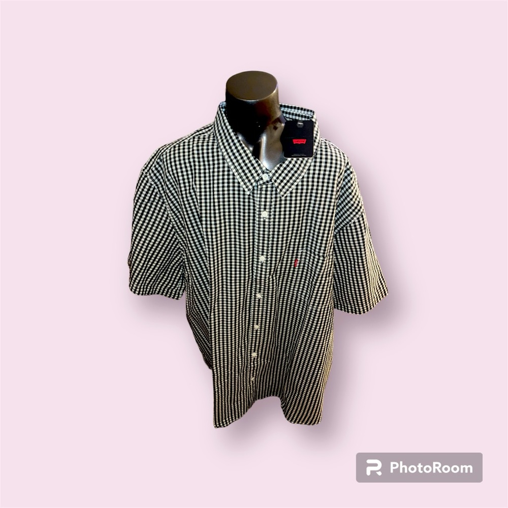 Men’s XXXL Levi’s button down short sleeve shirt NEW with tags blue plaid